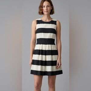 VTG GAP 2 Black Cream Striped Sleeveless Fit & Flare cotton pocket Mini Dress